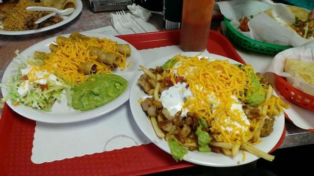 Greasy happiness by the plateful.  and we grateful.