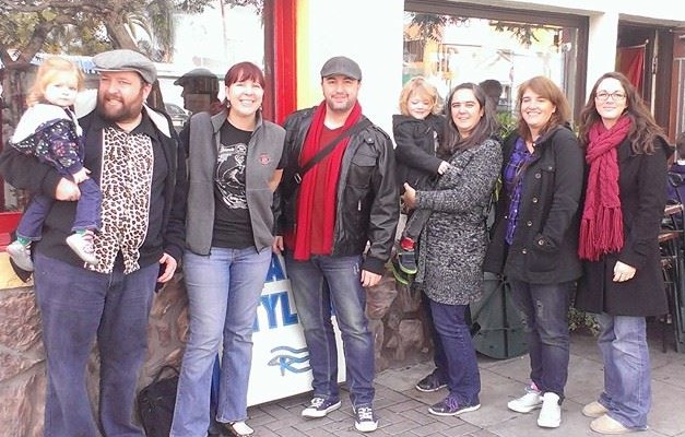 Nearly everyone in this photograph is from a place where we'd get made fun of for dressing like this in December in San Diego.