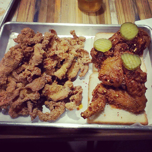 All hail chicken skins.  Bless you Streetcar.